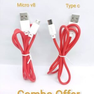 Combo Offer V8+Type c Cable 3.4 Amp Best Quality