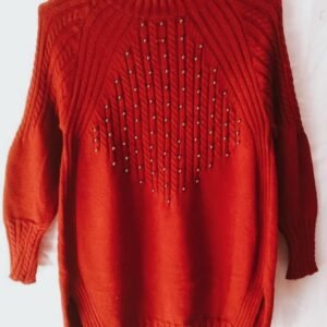 Women's Full Sleeve Round Neck Cardigan Sweater || Maroon Colour || M Size ||