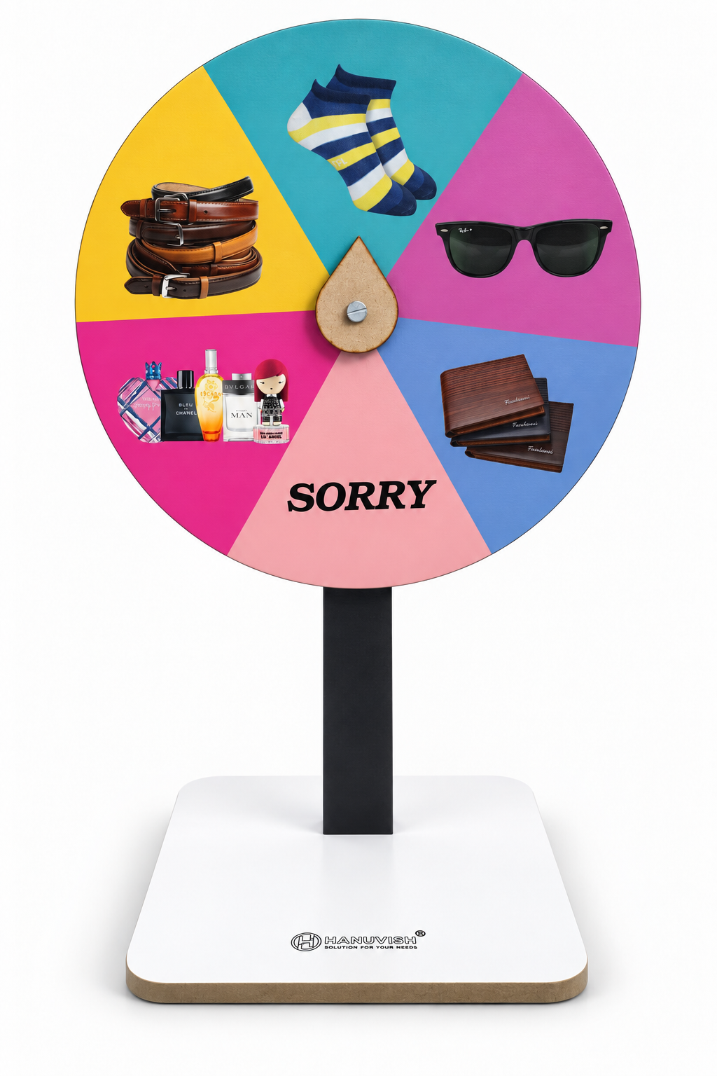 For Cloth || Lucky Draw Spin Wheel with Stand and Sticker