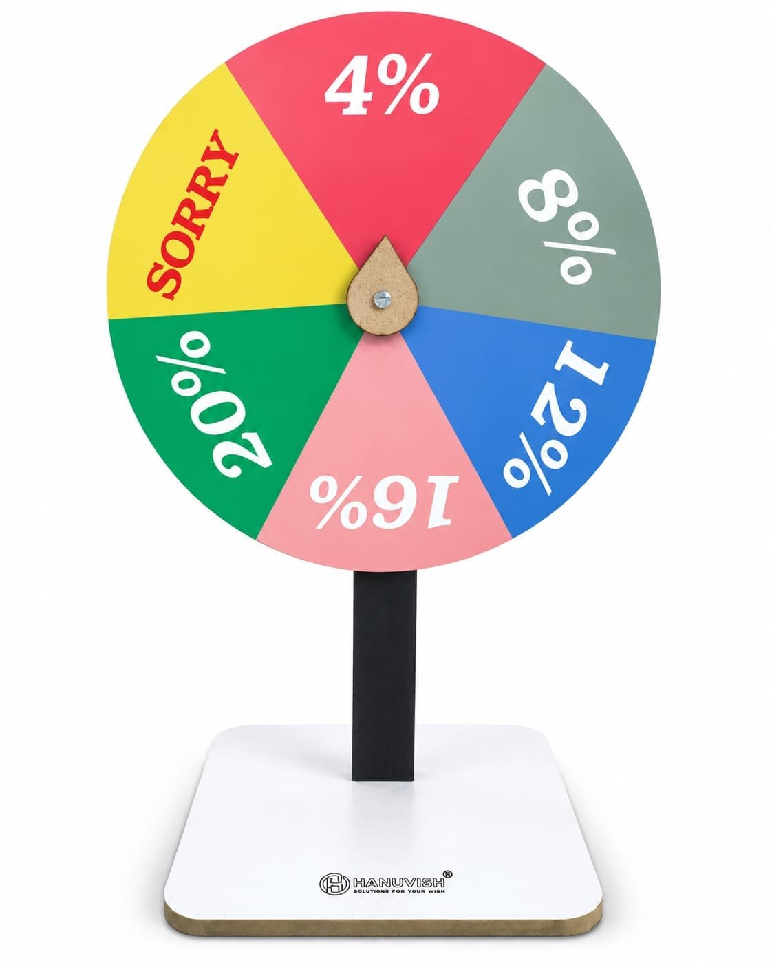 For Percentage || Lucky Draw Spin Wheel with Stand and Sticker