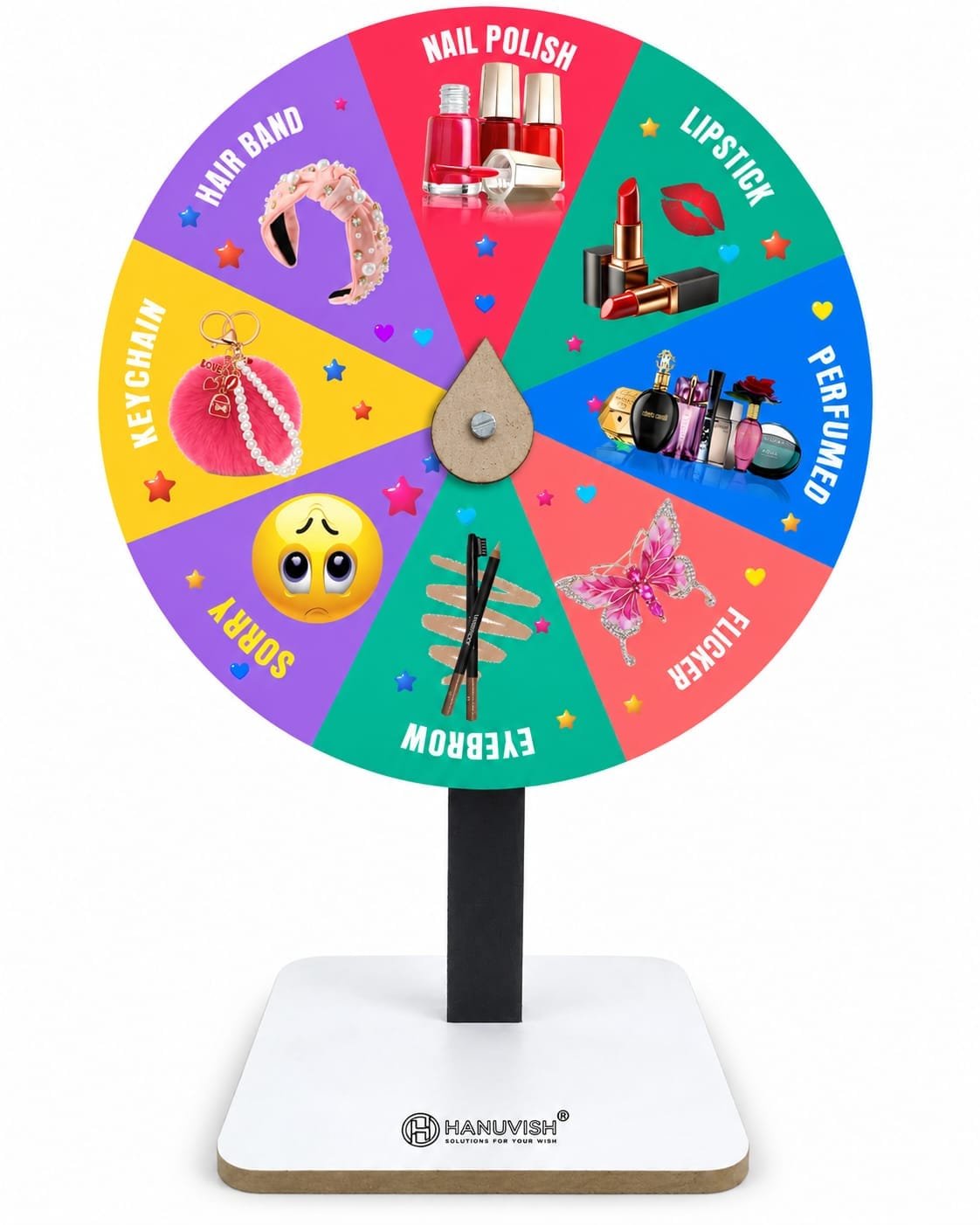 For cosmetic || Lucky Draw Spin Wheel with Stand and Sticker